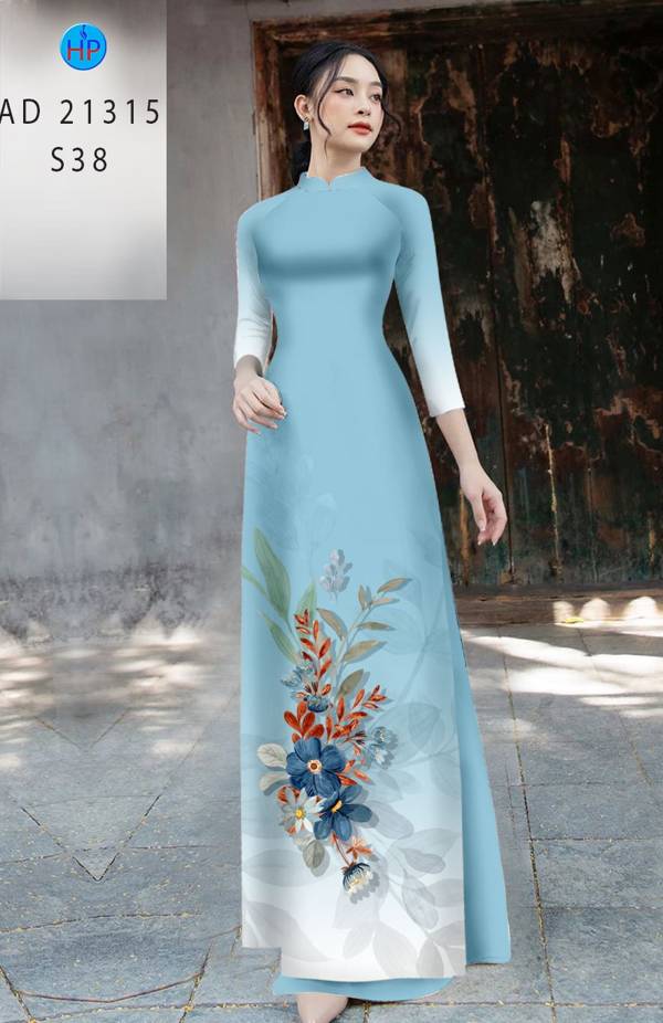 Vải Áo Dài Hoa In 3D AD 21315 9